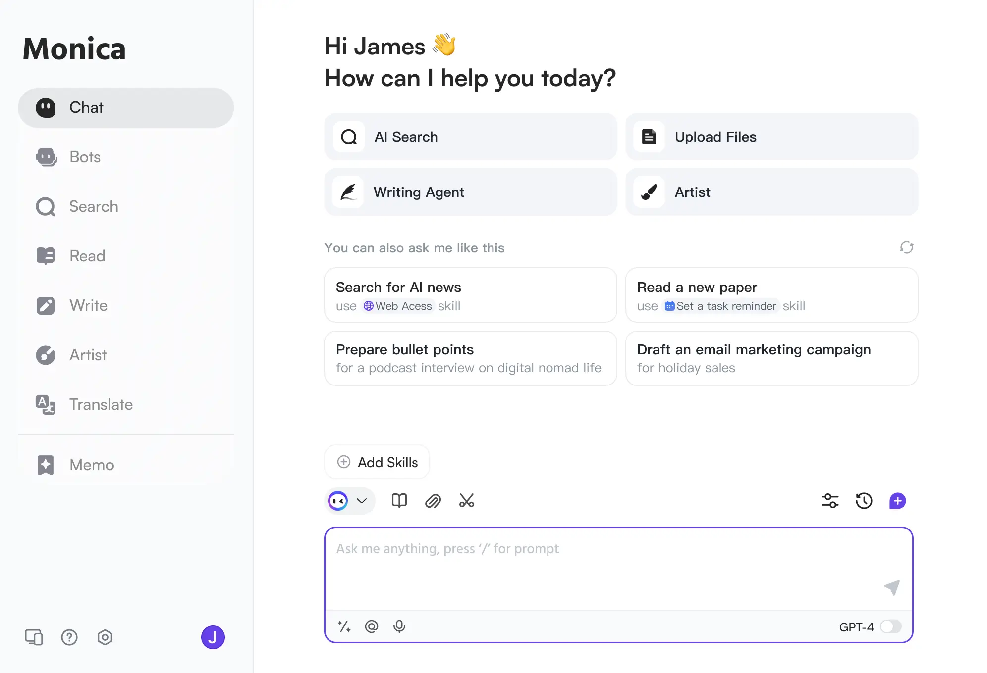 هوش مصنوعی مونیکا