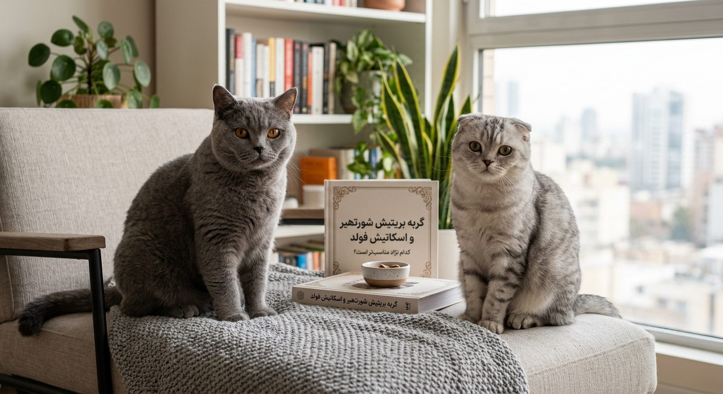 مقایسه گربه بریتیش شورتهیر و اسکاتیش فولد؛ کدام نژاد برای نگهداری، سلامت و زندگی آپارتمانی مناسبتر است؟ 2 ae8876c4 9127 436e 87a9 350bd5052158